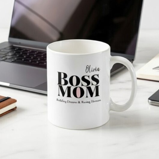 Personalized Boss Mom Mug – Custom Strong Mom Gift Kaffeetasse