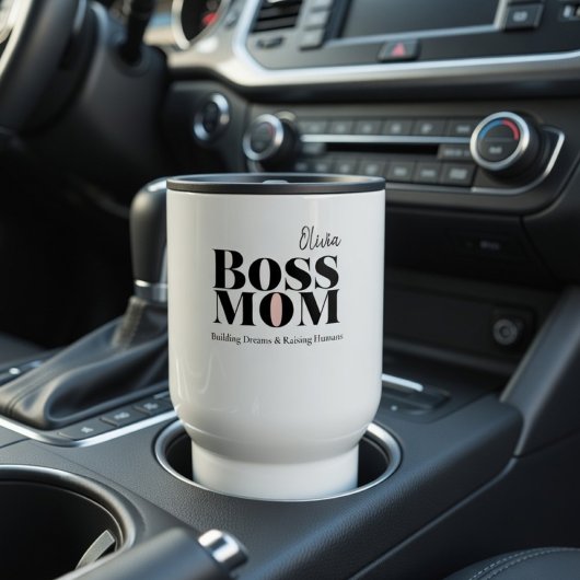 Personalized Boss Mom Travel Mug – Custom Mom Gift Reisebecher