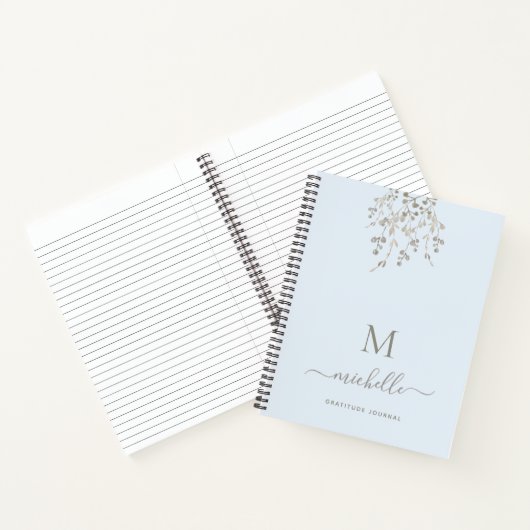Personalized Botanical Blue Gratitude Journal Notizblock (Innenseite)
