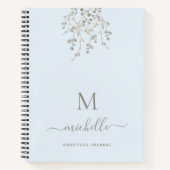 Personalized Botanical Blue Gratitude Journal Notizblock (Vorderseite)