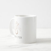 Personalized Botanical Easter Mug Elegant Gift Kaffeetasse (Vorderseite Links)