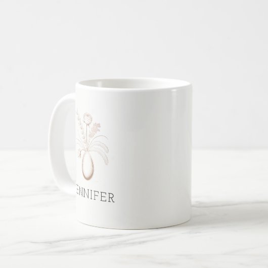 Personalized Botanical Easter Mug Elegant Gift Kaffeetasse (Vorderseite Links)