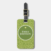 Personalized Botanical Geometric Green Abstract Gepäckanhänger (Vorderseite vertikal)