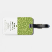 Personalized Botanical Geometric Green Abstract Gepäckanhänger (Rückseite horizontal)