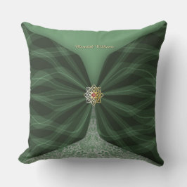 Personalized Botanical Green Textile Illusion Kissen