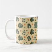 Personalized Botanical Name Cream and Sage Green Kaffeetasse (Links)