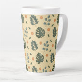 Personalized Botanical Name Cream and Sage Green Milchtasse (Rechte Ecke)
