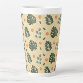 Personalized Botanical Name Cream and Sage Green Milchtasse (Vorderseite)