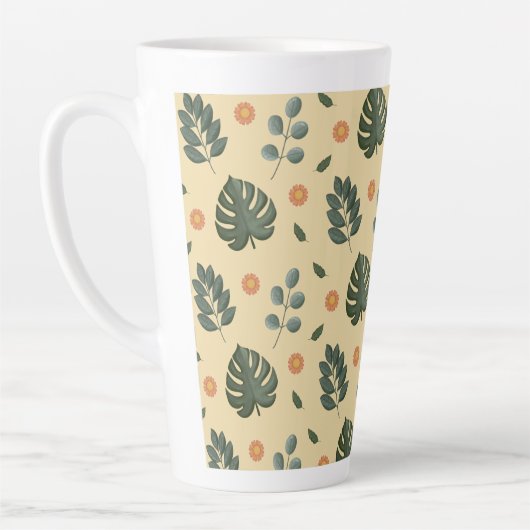 Personalized Botanical Name Cream and Sage Green Milchtasse (Links)