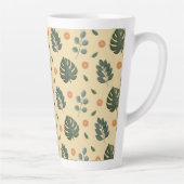 Personalized Botanical Name Cream and Sage Green Milchtasse (Rechts)