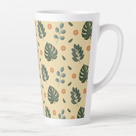 Personalized Botanical Name Cream and Sage Green Milchtasse