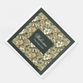 Personalized Botanical Napkins Lux Gold Accent Serviette (Ecke)