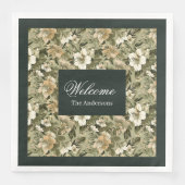 Personalized Botanical Napkins Lux Gold Accent Serviette (Vorderseite)