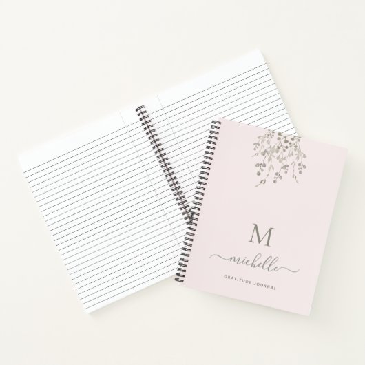 Personalized Botanical Pink Gratitude Journal Notizblock (Innenseite)
