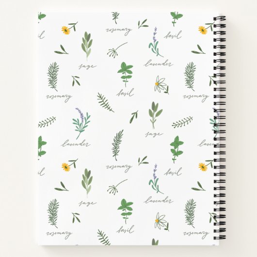 Personalized Botanical Recipe Notebook Notizblock (Rückseite)