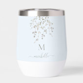 Personalized Botanical Watercolor Monogram Blue (Rückseite)