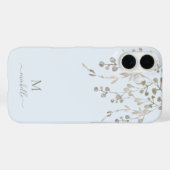 Personalized Botanical Watercolor Monogram Blue Case-Mate iPhone Hülle (Rückseite (Horizontal))