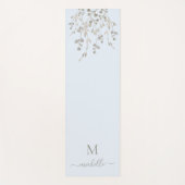 Personalized Botanical Watercolor Monogram Blue Yogamatte (Vorderseite)