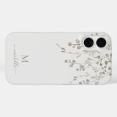 Personalized Botanical Watercolor Monogram Gray Case-Mate iPhone Hülle (Rückseite (Horizontal))