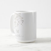 Personalized Botanical Watercolor Monogram Gray Kaffeetasse (Vorderseite Links)