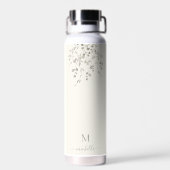 Personalized Botanical Watercolor Monogram Ivory Trinkflasche (Rückseite)