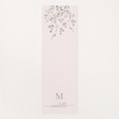 Personalized Botanical Watercolor Monogram Pink Yogamatte (Vorderseite)