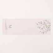 Personalized Botanical Watercolor Monogram Pink Yogamatte (Vorderseite (Horizontal))