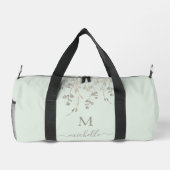 Personalized Botanical Watercolor Monogram Sage Duffle Bag (Rückseite)