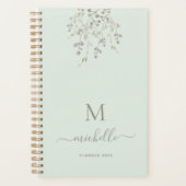 Personalized Botanical Watercolor Monogram Sage Planer (Vorderseite)