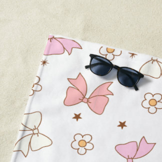 Personalized Bow Beach Towel for Kids & Adults Strandtuch