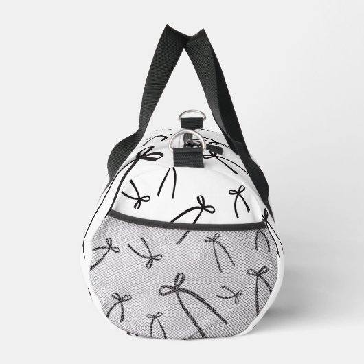 Personalized Bow Pattern Chic Black & white Duffle Bag (Rechts)