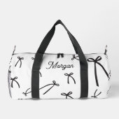 Personalized Bow Pattern Chic Black & white Duffle Bag (Rückseite)