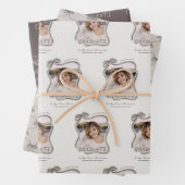 Personalized Bow Wavy Frame Photo Graduation Geschenkpapier Set (Beispiel)