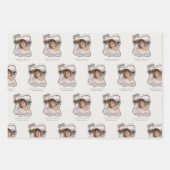 Personalized Bow Wavy Frame Photo Graduation Geschenkpapier Set (Vorderseite)