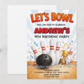 Personalized Bowling Birthday Party Einladung (Vorne/Hinten)