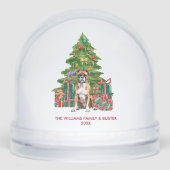 Personalized Boxer Dog Christmas Schneekugeln (Vorderseite)