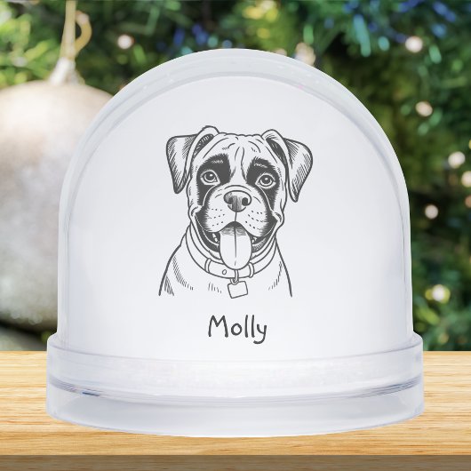Personalized Boxer Dog Christmas Schneekugeln