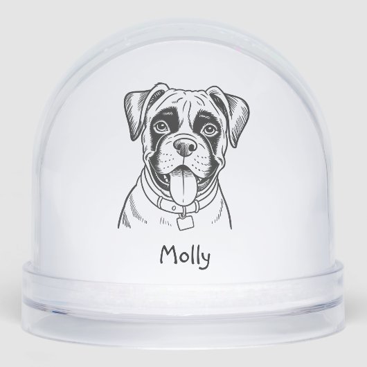 Personalized Boxer Dog Christmas Schneekugeln (Vorderseite)