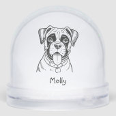 Personalized Boxer Dog Christmas Schneekugeln (Rückseite)