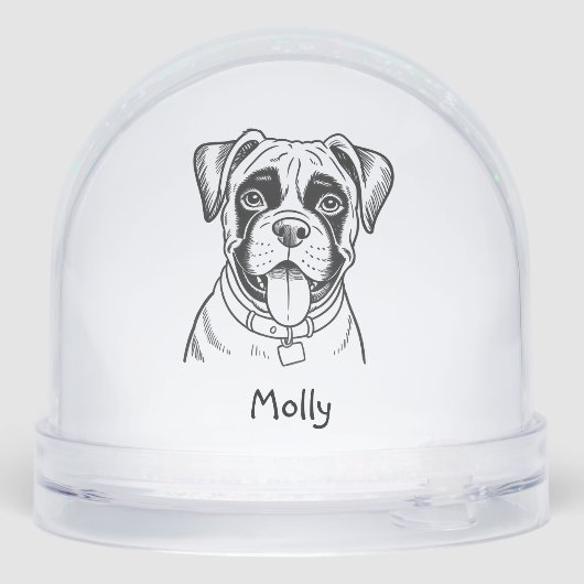 Personalized Boxer Dog Christmas Schneekugeln (Rückseite)