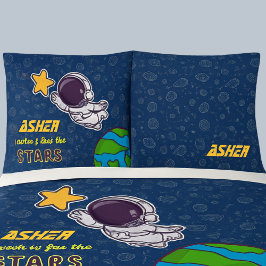 Personalized Boy Astronaut, Star & Space Explorer  Kissenbezug