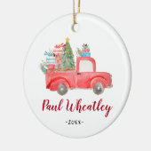 Personalized Boy Newborn Christmas Truck Ornament (Links)