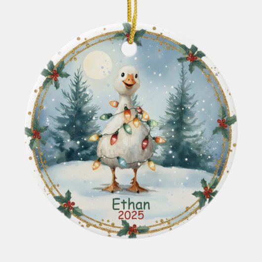 Personalized Boy Ornaments,Silly Goose Ornament  (Vorne)