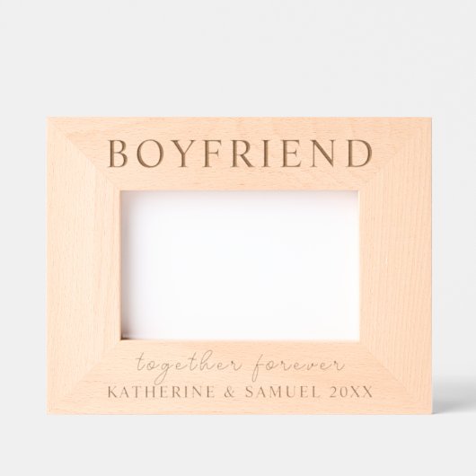 Personalized Boyfriend Together Forever Wood Geätzte Rahmen (Vorderseite)