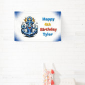 Personalized Boy's Anchor Themed Birthday Party Banner (InSitu)