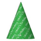 Personalized Boy's Name Birthday Green Party Hats Partyhütchen (Links)