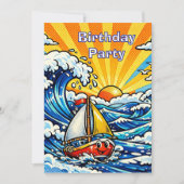 Personalized Boy's Nautical Birthday Party Einladung (Vorderseite)