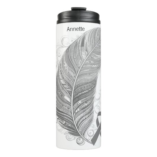 Personalized Brain Cancer Awareness Thermosbecher (Vorderseite)