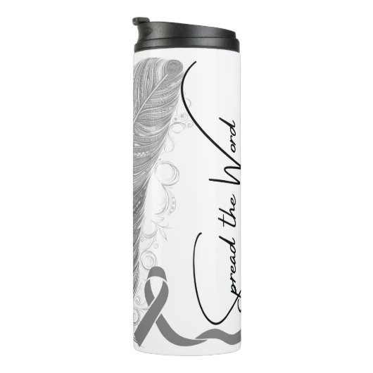 Personalized Brain Cancer Awareness Thermosbecher (Nach rechts gedreht)