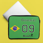 Personalized Brasil Flag Soccer Fan Player Gear Laptopschutzhülle